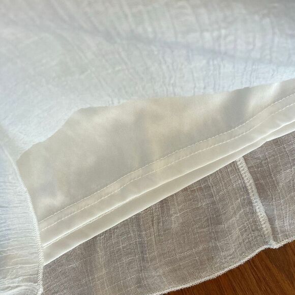 Ashley Stewart white gauze lined peasant dress/swimwear cover-up with front tass - Picture 6 of 7